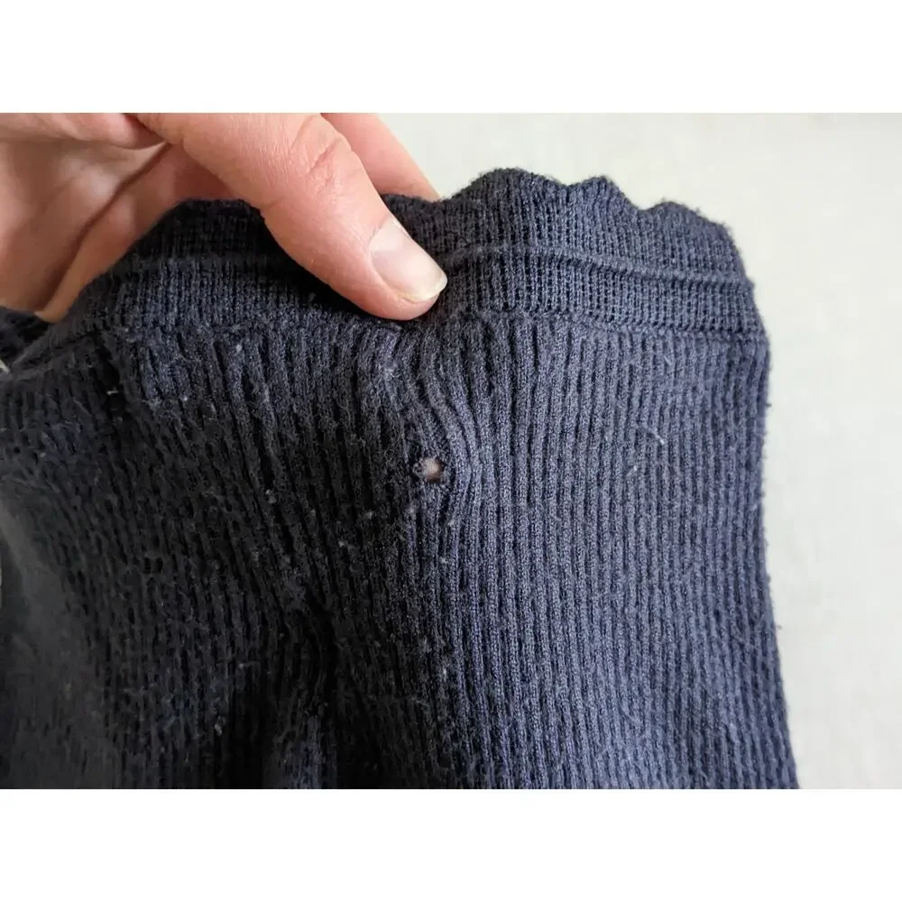 Zara Scalloped Rib Knit Navy Leggings Size 9/12m Deep Blue PLAY CONDITION